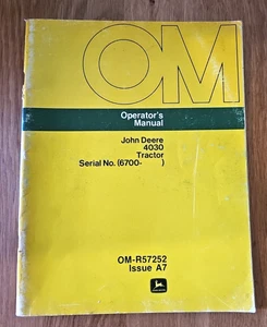 John Deere Modell 4030 Traktor Bedienungsanleitung (SN 6700-up) Ausgabe A7 - Bild 1 von 2