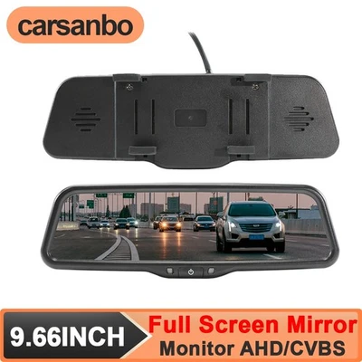 Monitor retrovisor digital universal de 9,66 pulgadas AHD 1080P para sedán autobús camión - Imagen 1 de 4