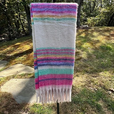 Free People Blanket Fringe Stripe 60” x 50” Ultra Soft Striped Throw New $78 NWT - Image 1 of 4