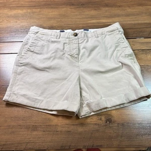 Boden Khaki Shorts Womens US 10 ~ Beige Stone Flat Front High Rise 5.5" Inseam - Picture 1 of 12