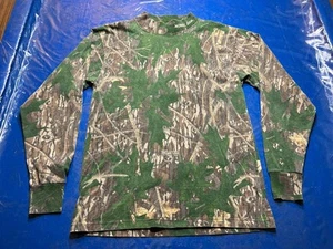 Vintage Mossy Oak Shadow Leaf Shirt Mens S/M Camo Long Sleeve USA - Picture 1 of 8