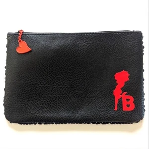 Betty Boop Sequined Make Up Case ❤️ ipsy NEW Black & Red - Picture 1 of 5