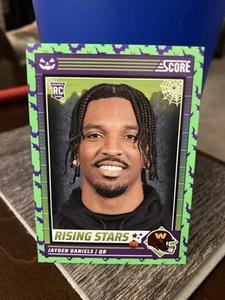 Jayden Daniels RC 2024 Panini Score A Treat Rising Stars Green Bats RC BADGE NFL - Picture 1 of 7
