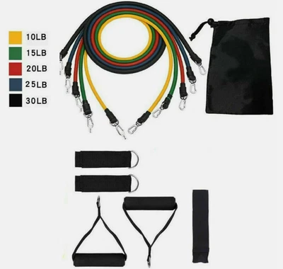 Conjunto de bandas de resistência - 11 peças bandas de exercício - Acesso portátil para academia em casa - Imagem 1 de 2