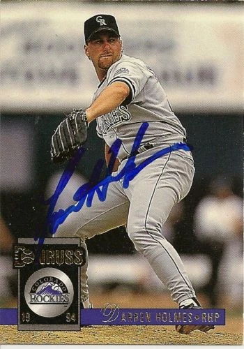 Darren Holmes Rockies Signed 94 Donruss Card - Image 1 of 1