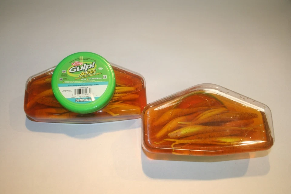 2- BERKLEY GULP ALIVE SALTWATER  5" JERK SHAD 13.9 oz. (SATAY CHICKEN)Z49 - Image 1 of 1