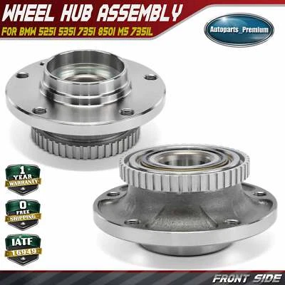 Conjunto de cojinete de cubo de rueda delantera 2 piezas para BMW 525i 535i 735i 850i M5 735iL 750iL Foto 1 de 4