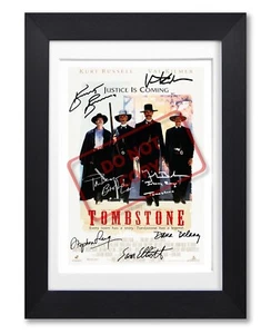 TOMBSTONE MOVIE CAST SIGNED POSTER PRINT PHOTO AUTOGRAPH 1993 FILM GIFT - Bild 1 von 1