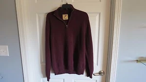 EUC Bass weinrot Herren Medium burgunderrot Pullover mit Reißverschluss oben sehr weich - - Bild 1 von 6
