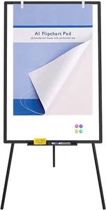 Viz-Pro Adjust Magnetic Flipchart Whiteboard Easel Accessories 900x600mm BLACK - Picture 1 of 7