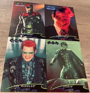 1995 DC Comics Fleer Ultra Jumbo 5x7 Batman Forever 4 Card Uncut Promo Card - Picture 1 of 2