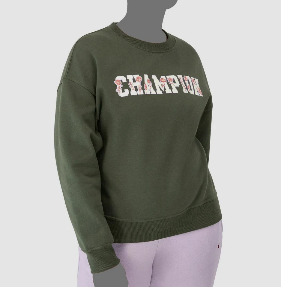 Champion Women's Green Powerblend Sweatshirt Sweater Size L