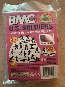 BMC U.S Soldiers Pink Plastic Army Woman Figures - Picture 1 of 3