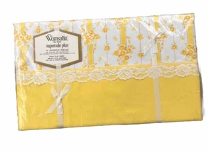 NEW Vintage Wamsutta Supercale Plus Twin Flat Sheet Rambling Rose White/Yellow - Picture 1 of 3