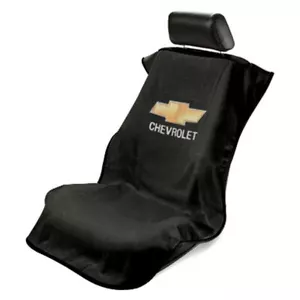 1 - Cubierta/toalla protectora de asiento armadura de asiento con logotipo de Chevy - negra - Imagen 1 de 1
