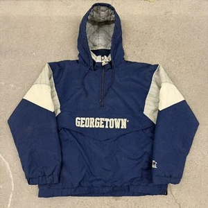 Vintage Georgetown Hoyas Starter Jacket Size M Blue Rare BA5 - Picture 1 of 5