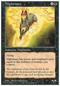 MRM ENGLISH Cheval de cauchemar - Nightmare NM MTG magic 5ED - Picture 1 of 1