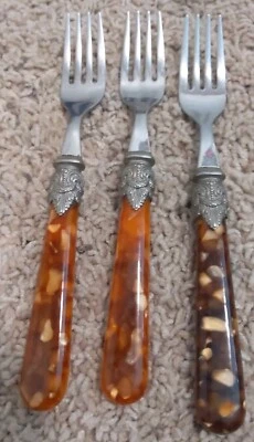 (Набор из 3) САЛАТНЫЕ ВИЛКИ EME INOX Napoleon ЧЕРЕПАХА 7 дюймов 18/10 из нержавеющей стали (Италия) - Изображение 1 из 3