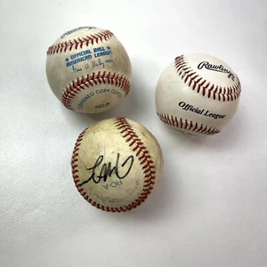 Signierter signierter Baseballball von unbekanntem Spieler Official 3 Ball Set MLB - Bild 1 von 17