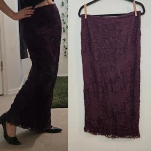 Free People Maxirock Spitze Netz lila Small neu ohne Etikett - Bild 1 von 14