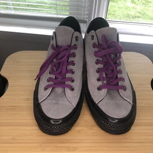 Customized Converse Chuck Taylor’s Size 10 Men’s Grey Faux Suede Clear Bottom - Picture 1 of 13