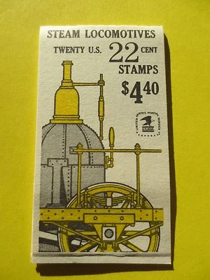 DOC Scott #BK-163 Steam Locomotives 22¢ MNH XF - Image 1 of 4