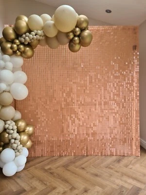 TSWC - Luxury Peach Orange Sequin wall shimmer backdrop panels 6ft 7ft 8ft - Image 1 of 4