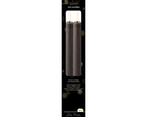 Candela ad asta LED Lumineo Grigia, 2 Pezzi, 24,5x2,2 cm - Foto 1 di 4