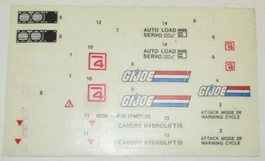 Vtg 1986 G.I. Joe Vehicle Decals H.A.V.O.C. Original Unused Stickers Sheet ARAH - Picture 1 of 3