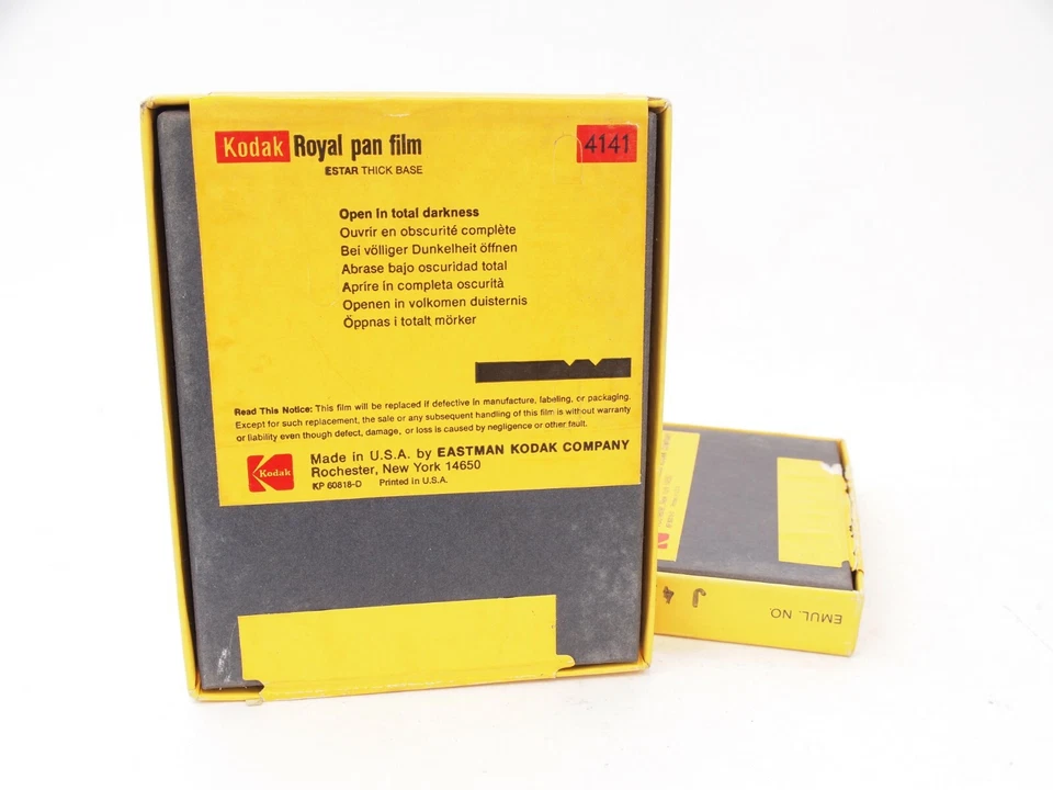 2x Boxes of Kodak 4141 Royal Pan 5x4 Film, 1x sealed, 1x opened. Stock No u14248 - Image 1 of 3