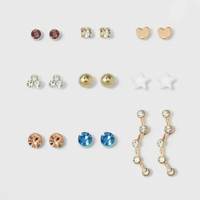 Смешанный камень и звезда мульти серьги комплект 9ct - дикая басня никель бесплатно - Изображение 1 из 4