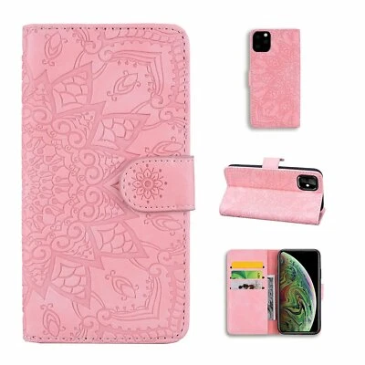 适用于 iPhone 16 15 Pro Max 14 13 12 11 XR 8 7 压花翻盖皮革钱包式保护壳 — 第 1/4 张图片