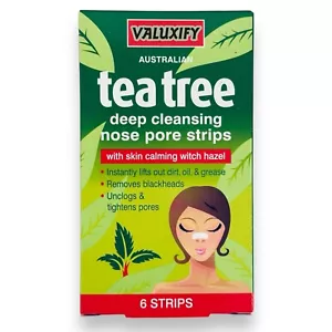 Tea Tree Nose Pore Strips Blackhead Removal Smooth Deep Cleansing Unclog Pores - Picture 1 of 23