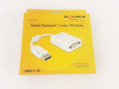 Delock Adapter 61765 DisplayPort 1.1 male > DVI female weiß Neu&OVP - Bild 1 von 2