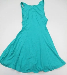ECOTE Women's Size S Cotton Low Back A-line Teal Blue Skater Sundress - Picture 1 of 7