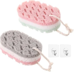 Body Sponge for Shower 2 Pieces Large Exfoliating Bath Sponge - Picture 1 of 7