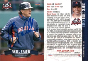 Bruce Crabbe Signed 2016 Choice Pawtucket Red Sox #33 Card Pawtucket Red Sox