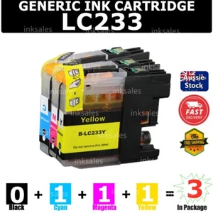 3x LC233 LC-233 Ink Cartridge Colour For Brother J562DW J480DW J680DW J880DW - Picture 1 of 4