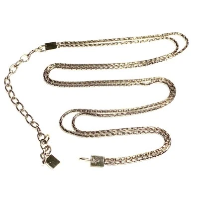 复古 Calvin Klein 银色双蛇 32 英寸链式项链腰带 8 英寸扩展器 U — 第 1/4 张图片