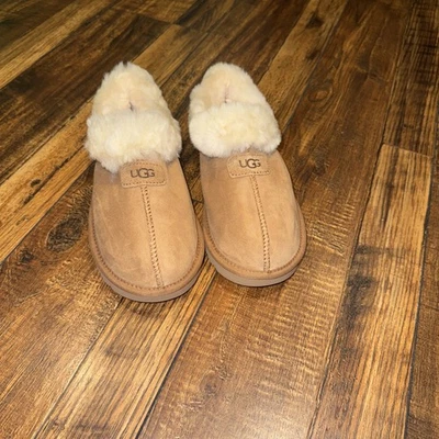 UGG Tazzette подлинный стриженный мех воротник тапочки женщин каштан размер 9 - Изображение 1 из 4
