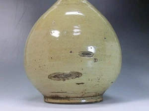 Antique Vase Japanese 19Th C Edo SETO Pottery Jar Bottle Ikebana Pot 9.3 inch - Picture 1 of 9