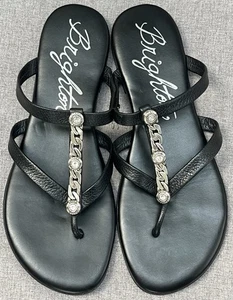 BRIGHTON 8436 Aruba Damen Sandalen Gr. 8 M Leder schwarz Freizeit Slipper EUC!! - Bild 1 von 9