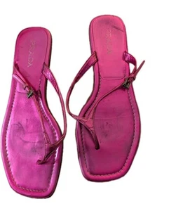 Prada Metallic Pink Patent Flip Flops- EU Size 39/ US 9/ UK 7 in Good Condition - Foto 1 di 8