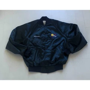Vintage 1980s Auburn DWP Golf Club Satin Bomber Jacket Large 23.5 x 27 - Picture 1 of 3