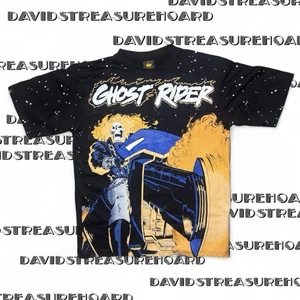 Camicia stile vintage Ghost Rider Spirits Of Vengeance stampa AOP Blaze taglia XL Y2K - Foto 1 di 7