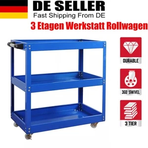 Werkstatt-Rollwagen Montagewagen Werkzeugwagen Flexible Rollen Belastbarkeit - Bild 1 von 10