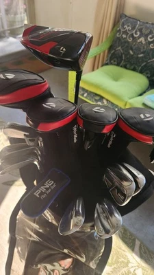 Винтажная сумка для гольфа Titleist Staff Cart черная белая кожа с дождевым чехлом сладкая! - Изображение 1 из 4