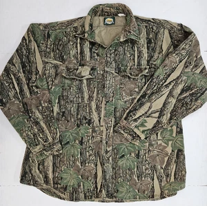 Vintage Cabelas Camo Flannel Shirt Men's 2XL TreBark Button Front Hunting - Picture 1 of 8