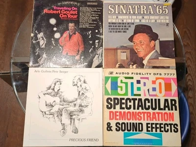 4 Vinyl LOT Pete Seeger Frank Sinatra Robert Goulet Sound Effects Arlo Guthrie - Image 1 of 4