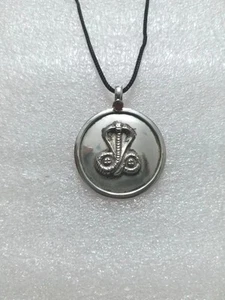 Handmade 92.5 Stamp Sterling Silver Hammered God Shiva Snake Naag Pendant . - Picture 1 of 8